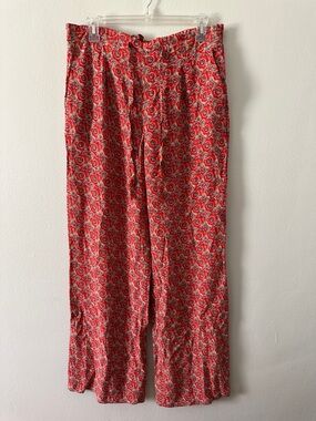 Joie Red Floral Straight-Leg Pants